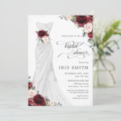 ブルゴーニュ赤面フローラ結婚ズドレスブライダルシャワー 招待状 (スタンド正面)