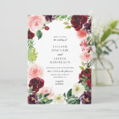ブルゴーニュ赤面フローラ結婚フレーム 招待状 (スタンド正面)