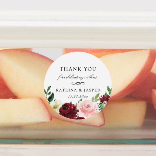 ブルゴーニュ赤面フローラ結婚式の引き出物 ラベル (貼付)