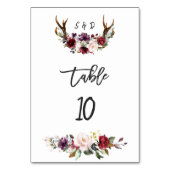 ブルゴーニュ赤面フローラ結婚〔雄ジカの〕枝角のテーブル番号 テーブルナンバー (正面)