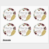 ブルゴーニュ赤面フローラ蝶プリンセス金ゴールド ラウンドシール (シート)