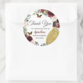 ブルゴーニュ赤面フローラ蝶プリンセス金ゴールド ラウンドシール (バッグ)