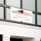 ブルゴーニュ赤面フローラ金ゴールドスウィート！6ウェルカムサイン 横断幕 (ビルの外側)