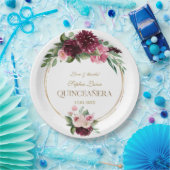 ブルゴーニュ赤面フローラ金ゴールドミクリンスキンセアニラ ペーパープレート (パーティー)