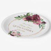 ブルゴーニュ赤面フローラ金ゴールドミクリンスキンセアニラ ペーパープレート (アングル)