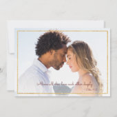 ブルゴーニュ赤面フローラ金ゴールドモダンフォト結婚ズ 招待状 (裏面)