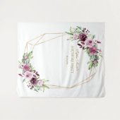 ブルゴーニュ赤面フローラ金ゴールド誕生日フォトプロップ タペストリー (正面(横))