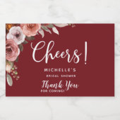 ブルゴーニュ赤面フローラ、応援、酒、ワイン好み スパークリングワインラベル (シングルラベル)