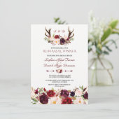 ブルゴーニュ赤面フローラ〔雄ジカの〕枝角リハーサルディナー 招待状 (スタンド正面)