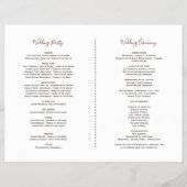 ブルゴーニュ赤面フローワーズ〔雄ジカの〕枝角結婚式 プログラム チラシ (裏面)