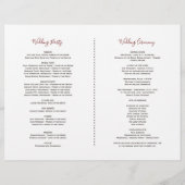 ブルゴーニュ赤面フローワーズ〔雄ジカの〕枝角結婚式 プログラム チラシ (裏面)