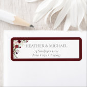 ブルゴーニュ赤面ブライダルシャワー差出人住所 ラベル (インサイチュ)