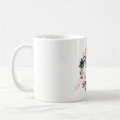 ブルゴーニュ赤面ブルーフローラリースブライデスメイドのお気に入り コーヒーマグカップ (左)