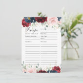 ブルゴーニュ赤面ブルーフローラレシピ花嫁カード サンキューカード (スタンド正面)