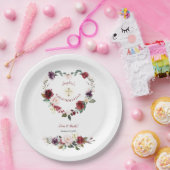 ブルゴーニュ赤面プラムフローラガール確認 ペーパープレート (パーティー)