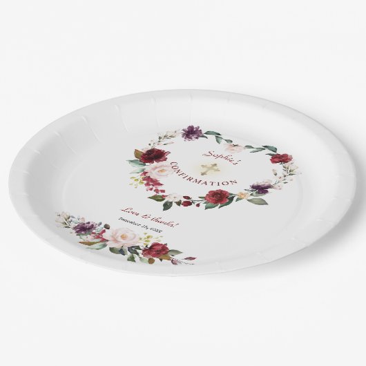 ブルゴーニュ赤面プラムフローラガール確認 ペーパープレート (アングル)