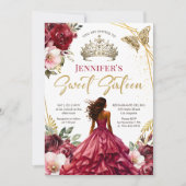 ブルゴーニュ赤面プリンセスティアラフローラスウィート16 招待状 (正面)