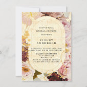 ブルゴーニュ赤面ミュージカルフローラブライダルシャワー 招待状 (正面)