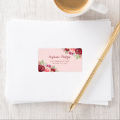 ブルゴーニュ赤面モダンウォーターカラーフローラ ラベル (インサイチュ)