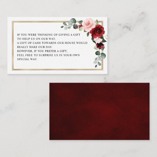 ブルゴーニュ赤面モダン幾何学願い井戸 エンクロージャーカード (正面/裏面)