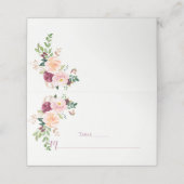 ブルゴーニュ赤面モーヴフローラブーケ座席表 プレイスカード (外部開封)