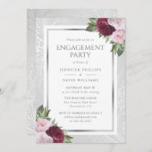 ブルゴーニュ赤面及びシルバーフローラ婚約パーティ 招待状 (正面/裏面)