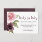 ブルゴーニュ赤面女の子の赤ちゃんシャワーブックリクエスト エンクロージャーカード (正面/裏面)