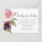 ブルゴーニュ赤面女の子の赤ちゃんシャワーブックリクエスト エンクロージャーカード (正面)