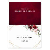 ブルゴーニュ赤面幾何結婚座席表 テーブルナンバー (正面)