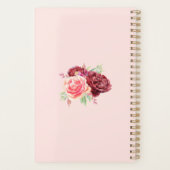 ブルゴーニュ赤面水彩フローラモノグラム プランナー手帳 (裏面)