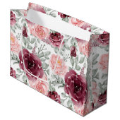 ブルゴーニュ赤面水彩フローラ ラージペーパーバッグ (正面アングル)