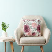 ブルゴーニュ赤面水色フローラ クッション (椅子)