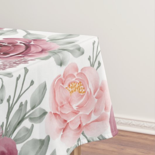 ブルゴーニュ赤面水色フローラ  テーブルクロス (インサイチュ)