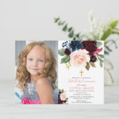 ブルゴーニュ赤面海軍の女の子の最初の共産写真 招待状 (スタンド正面)