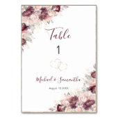 ブルゴーニュ赤面牡丹とバラ結婚ズ テーブルナンバー (裏面)