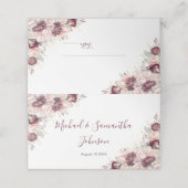 ブルゴーニュ赤面牡丹とバラ結婚ズ プレイスカード (外部開封)