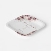 ブルゴーニュ赤面牡丹とバラ結婚ズ ペーパープレート (傾斜あり)