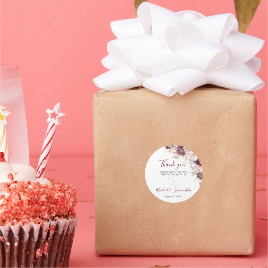 ブルゴーニュ赤面牡丹とバラ結婚ズ ラウンドシール (パーティー)