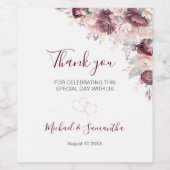 ブルゴーニュ赤面牡丹とバラ結婚ズ ワインラベル (シングルラベル)