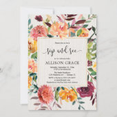 ブルゴーニュ赤面秋エレガントフローラsipと 招待状 (正面)