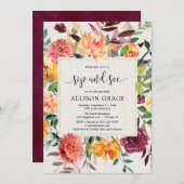 ブルゴーニュ赤面秋エレガントフローラsipと 招待状