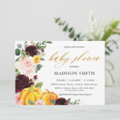 ブルゴーニュ赤面秋フローラカボンプキンスベビーシャワー 招待状 (スタンド正面)