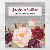 ブルゴーニュ赤面素朴フローラ結婚ズ ワインラベル (シングルラベル)