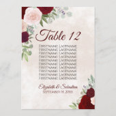 ブルゴーニュ赤面結婚の座席表の番号 カード (裏面)