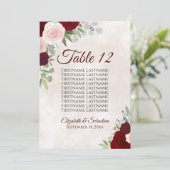 ブルゴーニュ赤面結婚の座席表の番号 カード (スタンド正面)