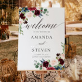 ブルゴーニュ赤面結婚の歓迎サイン ポスター