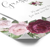 ブルゴーニュ赤面結婚シルバーズゲストブックサイン ポスター (角)