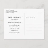 ブルゴーニュ赤面結婚ピンクの写真Save The Date 案内ポストカード (裏面)