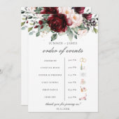 ブルゴーニュ赤面結婚フローラのイベント順序 プログラム (正面/裏面)