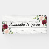 ブルゴーニュ赤面結婚フローラのブライダルシャワー名 横断幕 (横)